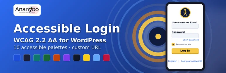 Accessible WordPress plugin demos — Accessible Login plugin banner